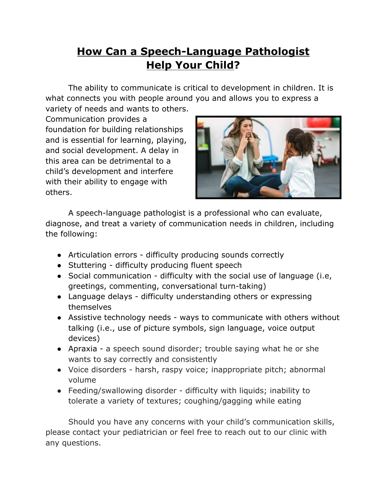 How can Speech Language Pathologist Help your child?